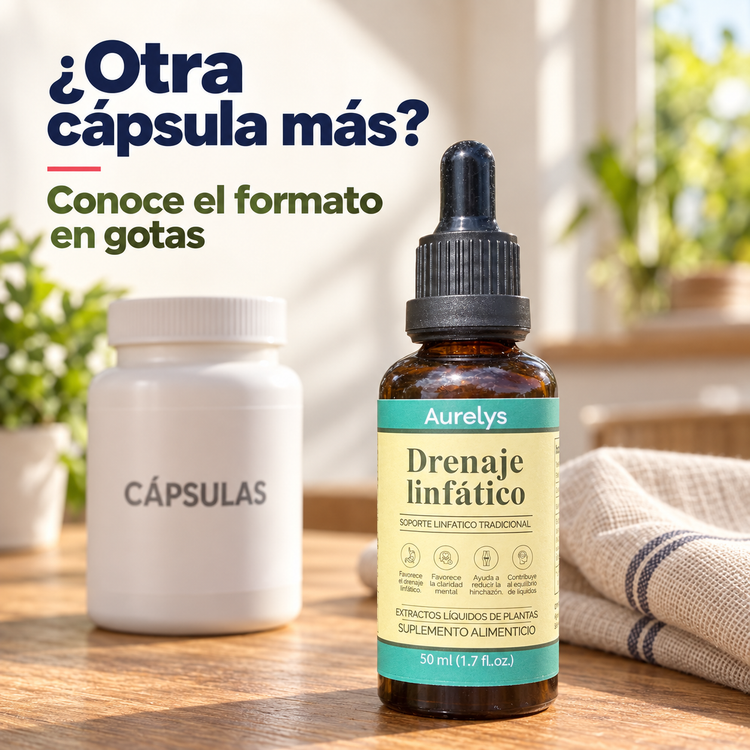 Aurelys de 50 ml con gotero en un ambiente cotidiano.